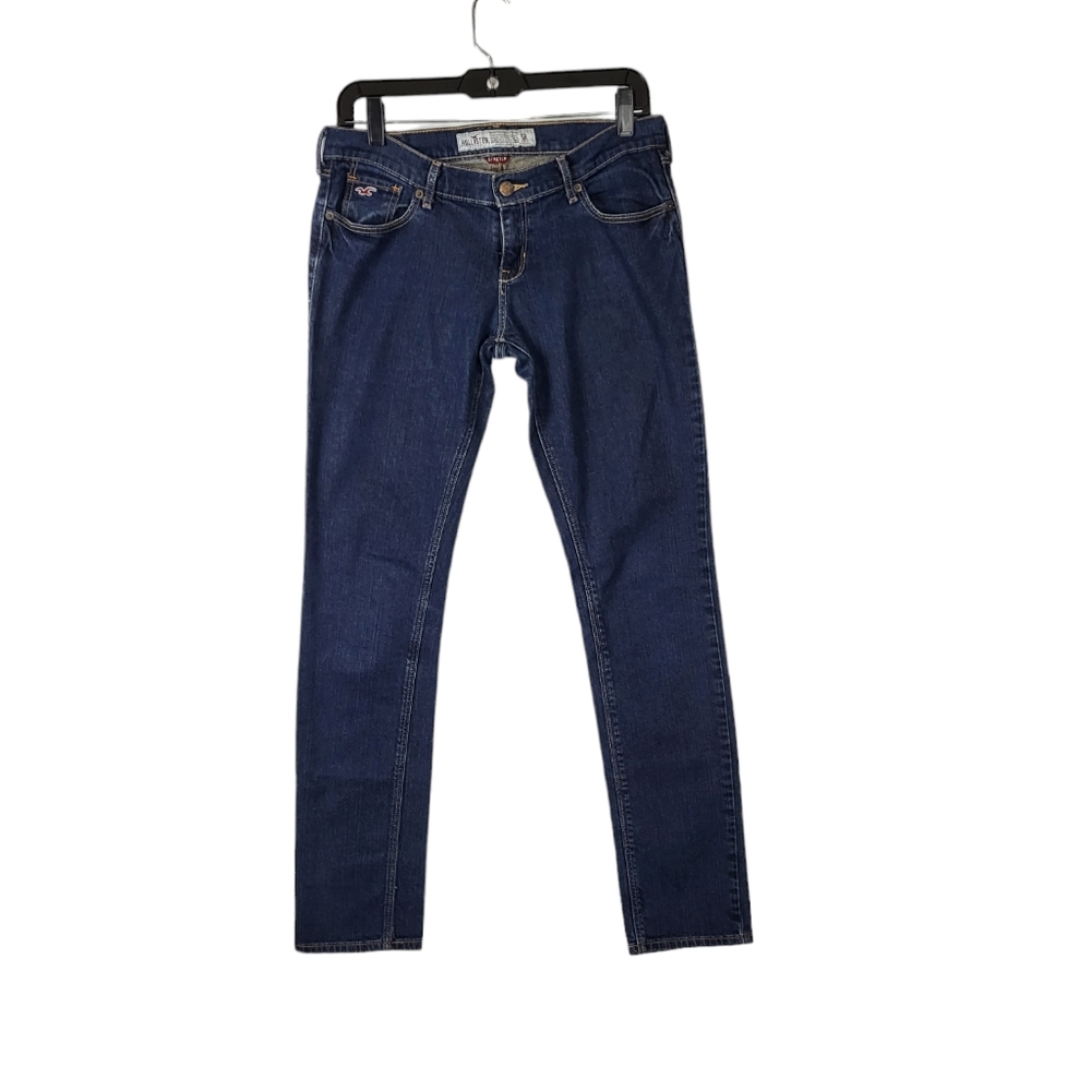 Hollister women's stretch dark blue laguna skinny leg jeans size 5R